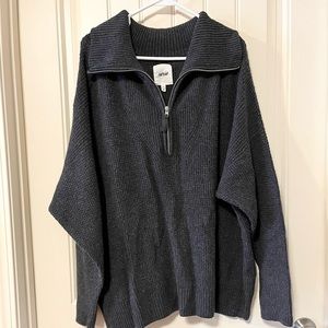 Aerie Tunic Zip Up Sweater